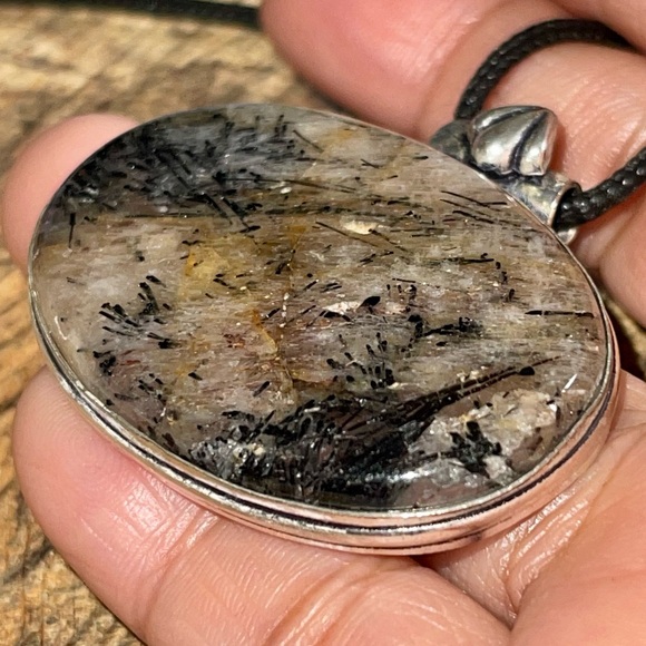 Beautiful Black Rutile Quartz Pendant - Picture 11 of 14